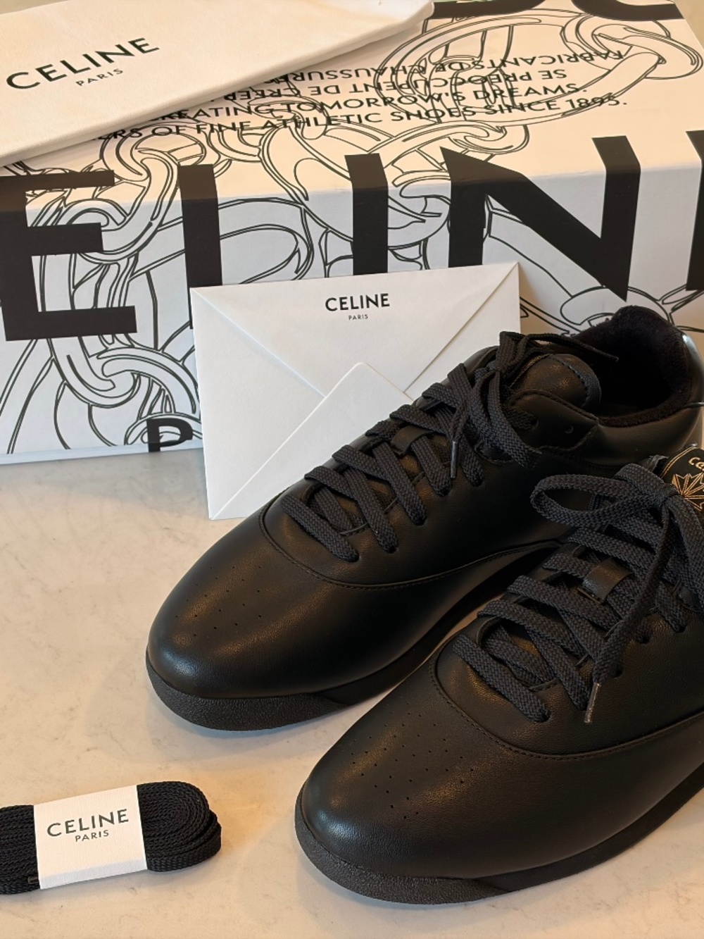 Celine Reebok Freestyle Lo Mens Size 42 US 9 Black Trainer Sneaker New In Box
